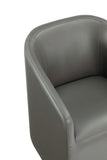 Anna Round Faux Leather Dining Armchair in Pewter DC059AR-PE Manhattan Comfort