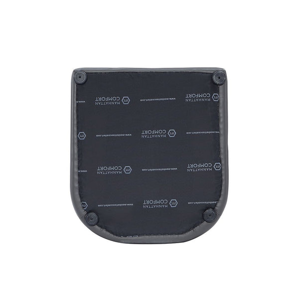 Anna Round Faux Leather Dining Armchair in Pewter DC059AR-PE Manhattan Comfort