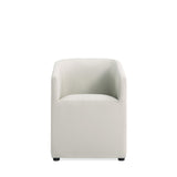 Anna Round Faux Leather Dining Armchair in Light Stone Grey DC059AR-ST Manhattan Comfort