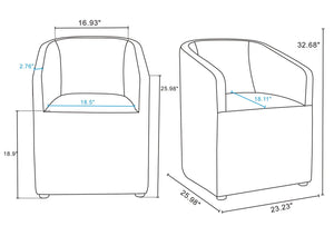 Anna Round Faux Leather Dining Armchair in Light Stone Grey DC059AR-ST Manhattan Comfort