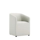 Anna Round Faux Leather Dining Armchair in Light Stone Grey DC059AR-ST Manhattan Comfort