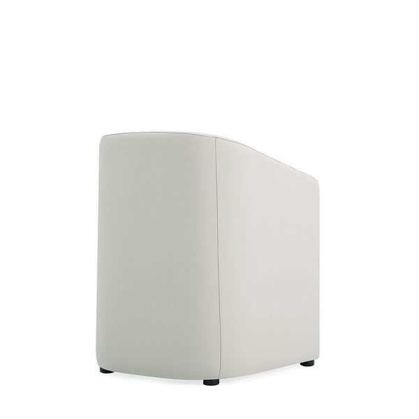 Anna Round Faux Leather Dining Armchair in Light Stone Grey DC059AR-ST Manhattan Comfort