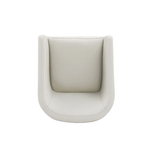 Anna Round Faux Leather Dining Armchair in Light Stone Grey DC059AR-ST Manhattan Comfort