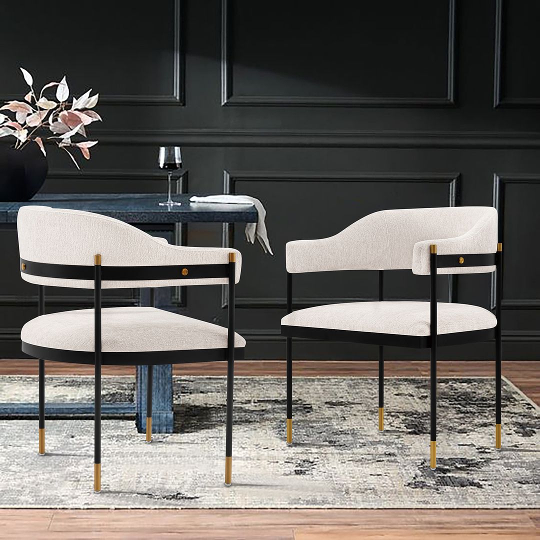Manhattan Comfort Lia Modern Dining Armchair Cream DC074-CR