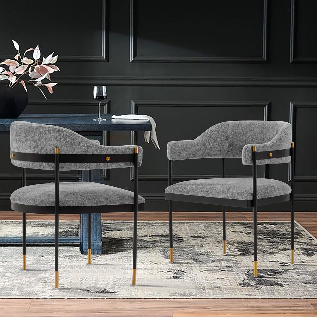 Manhattan Comfort Lia Modern Dining Armchair Grey DC074-GY