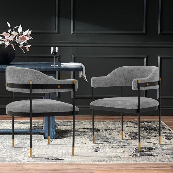 Manhattan Comfort Lia Modern Dining Armchair Grey DC074-GY