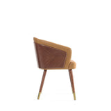 Reeva Dining Chair in Walnut and Camal  DC082-CL Manhattan Comfort