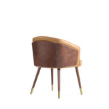 Reeva Dining Chair in Walnut and Camal  DC082-CL Manhattan Comfort