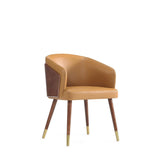 Reeva Dining Chair in Walnut and Camal  DC082-CL Manhattan Comfort