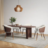 Manhattan Comfort Reeva Modern Dining Chair Walnut and Cream DC082-CR