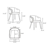 Manhattan Comfort Reeva Modern Dining Chair Walnut and Cream DC082-CR