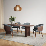 Manhattan Comfort Reeva Modern Dining Chair Walnut and Graphite Grey DC082-GY