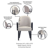 Hillman Dining Arm Chair in Light Grey DC087AR-LG Manhattan Comfort