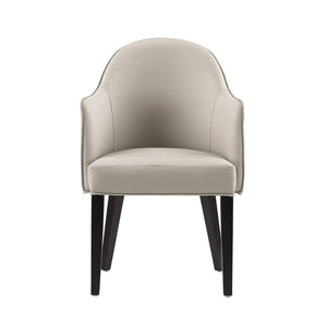 Manhattan Comfort Hillman Dining Armchair: Premium Leatherette & Velvet Design With Elegant Beech Wood Legs Light Grey Beech Wood Dc087ar2-lg