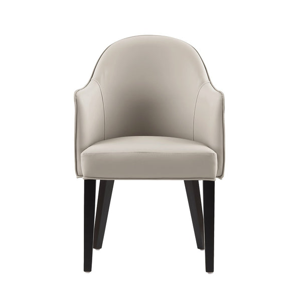 Manhattan Comfort Hillman Dining Armchair: Premium Leatherette & Velvet Design With Elegant Beech Wood Legs Light Grey Beech Wood Dc087ar2-lg