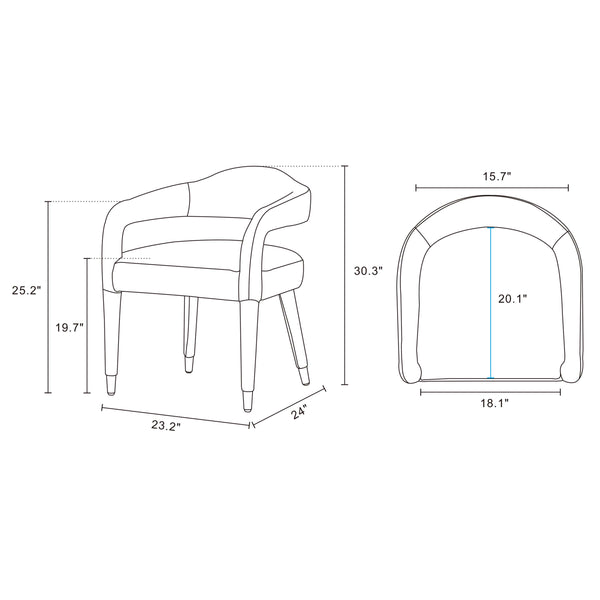 Aspen Dining Armchair in Gold Dust DC093AR-GD Manhattan Comfort