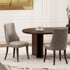 Manhattan Comfort Connie Elegant Leatherette And Velvet Dining Chairs With Beech Wood Legs For Luxurious Comfort Set Of 2 Taupe Beech Wood Dc095-tp