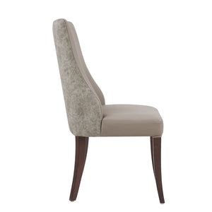 Manhattan Comfort Connie Elegant Leatherette And Velvet Dining Chairs With Beech Wood Legs For Luxurious Comfort Set Of 2 Taupe Beech Wood Dc095-tp