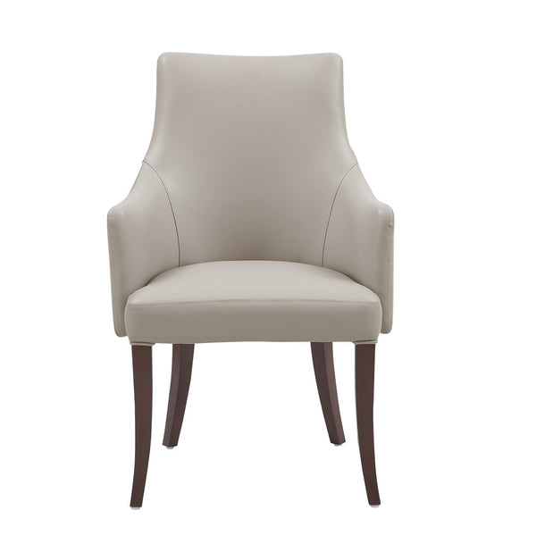 Manhattan Comfort Connie Velvet And Leatherette Dining Armchair With Elegant Beech Wood Legs For Sophisticated Dining Light Grey Beech Wood Dc095ar-lg