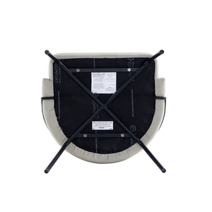 Manhattan Comfort Gracie Leatherette Dining Chair Set With Stylish Steel Legs For Modern Elegance In Any Space Stone And Black Steel Dc100-bst