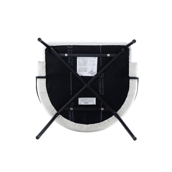 Manhattan Comfort Gracie Leatherette Dining Chair Set With Stylish Steel Legs For Modern Elegance In Any Space White And Black Steel Dc100-bwh