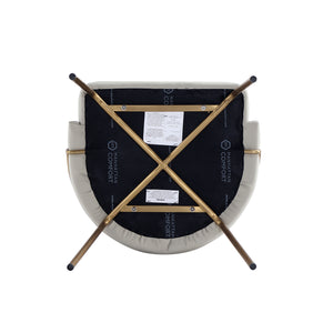 Manhattan Comfort Gracie Leatherette Dining Chair Set With Stylish Steel Legs For Modern Elegance In Any Space Stone And Gold Steel Dc100-gst