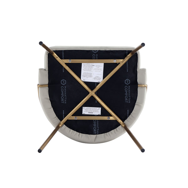 Manhattan Comfort Gracie Leatherette Dining Chair Set With Stylish Steel Legs For Modern Elegance In Any Space Stone And Gold Steel Dc100-gst