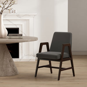 Manhattan Comfort Stella Velvet Dining Armchair With Elegant Beech Wood Legs - Modern Mid-century Comfort Design Graphite Beech Wood Dc101ar-gy