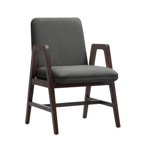 Manhattan Comfort Stella Velvet Dining Armchair With Elegant Beech Wood Legs - Modern Mid-century Comfort Design Graphite Beech Wood Dc101ar-gy