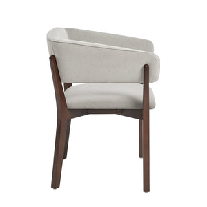 Manhattan Comfort Blake Faux Mohair Dining Armchair With Beech Wood Legs - Sculptural Elegance & Refined Comfort Greige Beech Wood Dc102ar-ge