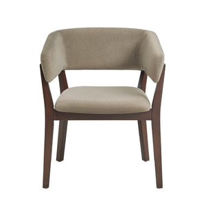 Manhattan Comfort Blake Faux Mohair Dining Armchair With Beech Wood Legs - Sculptural Elegance & Refined Comfort Linen Beech Wood Dc102ar-ln