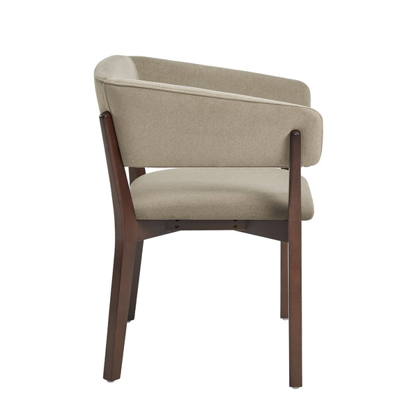 Manhattan Comfort Blake Faux Mohair Dining Armchair With Beech Wood Legs - Sculptural Elegance & Refined Comfort Linen Beech Wood Dc102ar-ln