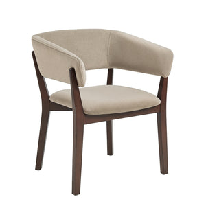 Manhattan Comfort Blake Faux Mohair Dining Armchair With Beech Wood Legs - Sculptural Elegance & Refined Comfort Natural Beech Wood Dc102ar-na