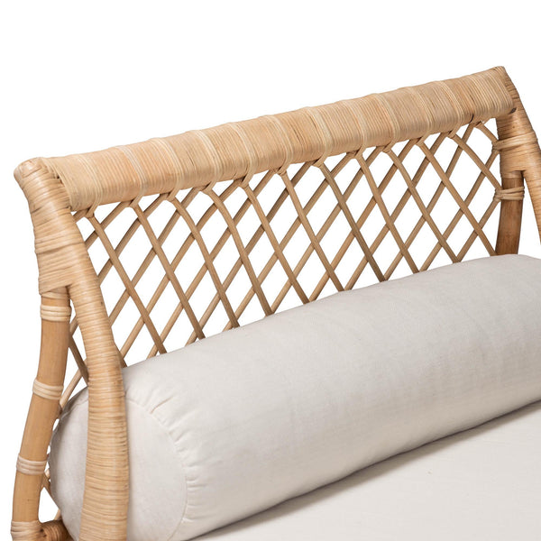 Bali & Pari Philana Handcrafted Rattan Daybed with Plush Cushions for Boho Lounging