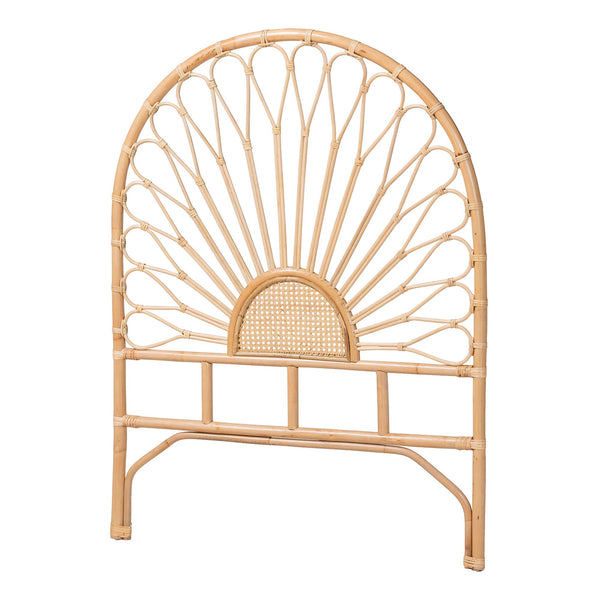 Baxton Studio Bali &pari Perenna Handwoven Rattan Headboard Boho Coastal Bedroom Artisan Accent DC9045-Rattan-HB-Twin