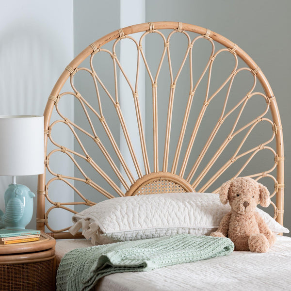 Bali &pari Perenna Handwoven Rattan Headboard Boho Coastal Bedroom Artisan Accent