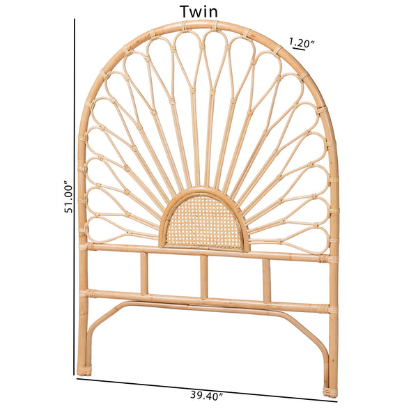Bali &pari Perenna Handwoven Rattan Headboard Boho Coastal Bedroom Artisan Accent