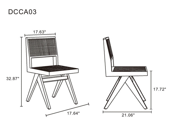 Manhattan Comfort Hamlet Industry Chic Dining Chair - Set of 2 Nature DCCA03-NA