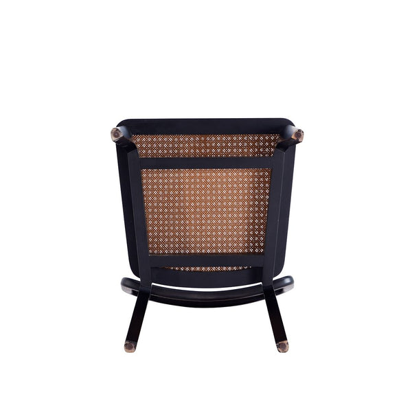 Manhattan Comfort Giverny Industry Chic Dining Chair - Set of 2 Black and Natural Cane DCCA04-BK