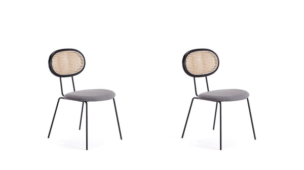 Manhattan Comfort Jardin Industry Chic Dining Chair - Set of 2 Black and Grey DCCA06-GY