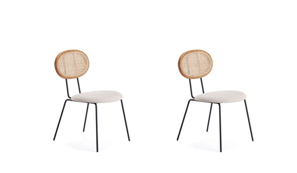Manhattan Comfort Jardin Industry Chic Dining Chair - Set of 2 Nature and Oatmeal DCCA06-OM