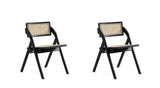 Lambinet Folding Dining Chair in Black and Natural Cane - Set of 2 DCCA07-BK Manhattan Comfort