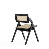 Lambinet Folding Dining Chair in Black and Natural Cane - Set of 2 DCCA07-BK Manhattan Comfort