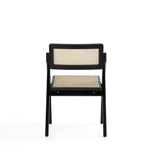 Lambinet Folding Dining Chair in Black and Natural Cane - Set of 2 DCCA07-BK Manhattan Comfort