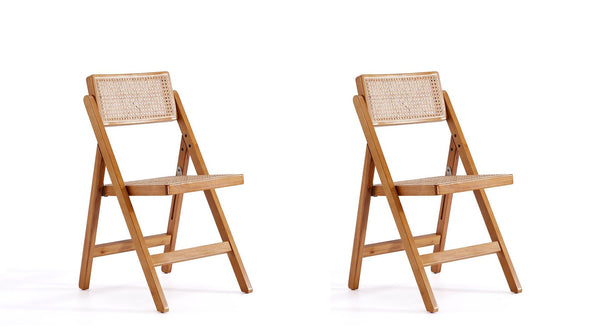 Manhattan Comfort Pullman Industry Chic Dining Folding Chair - Set of 2 Nature DCCA08-NA