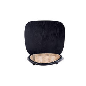 Manhattan Comfort Versailles Industry Chic Dining Chair - Set of 2 Black and Natural Cane DCCA11-BK