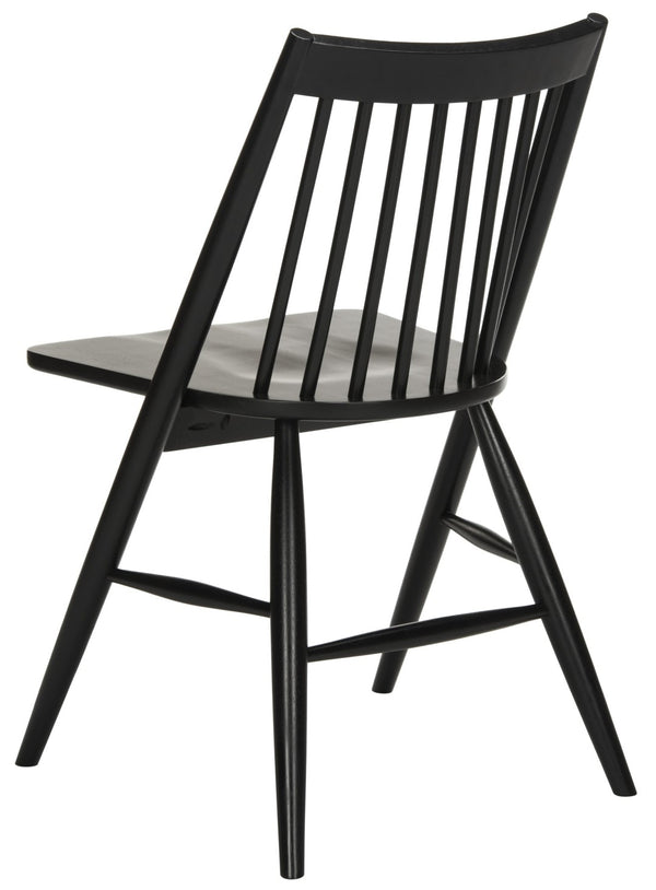 Safavieh WREN Dining Chair - Classic Spindle-Back Design, Durable Rubberwood, Sleek Finish, Set of Two Black DCH1000A-SET2