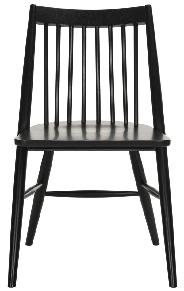 Safavieh WREN Dining Chair - Classic Spindle-Back Design, Durable Rubberwood, Sleek Finish, Set of Two Black DCH1000A-SET2