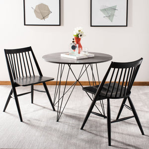 Safavieh WREN Dining Chair - Classic Spindle-Back Design, Durable Rubberwood, Sleek Finish, Set of Two Black DCH1000A-SET2