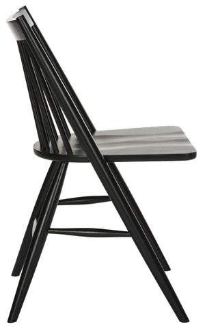 Safavieh WREN Dining Chair - Classic Spindle-Back Design, Durable Rubberwood, Sleek Finish, Set of Two Black DCH1000A-SET2